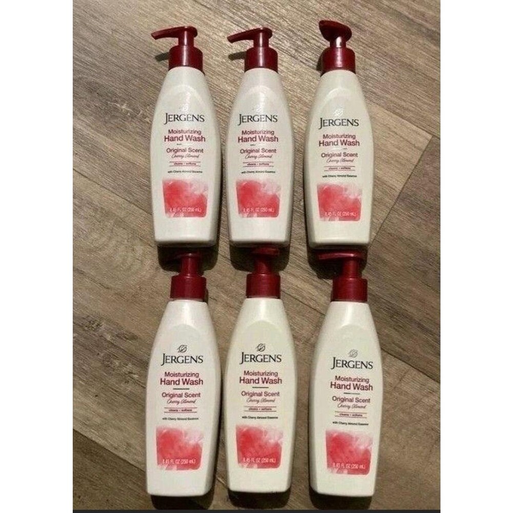 6 Jergens Hand Wash Cherry Almond Original Scent Liquid Soap 8.45oz Bundle Lot